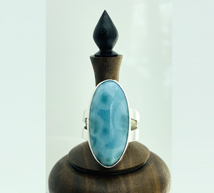 Large Stone Larimar Ring